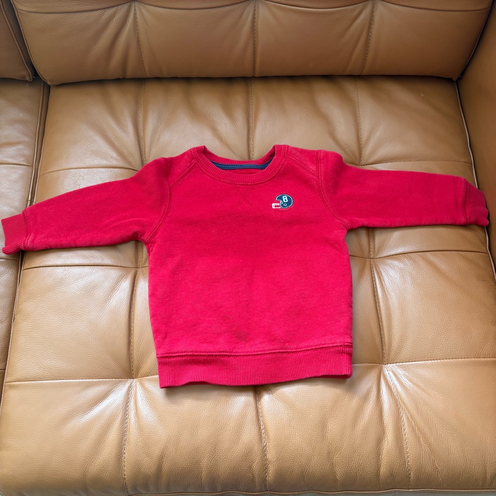 Jumping Beans Red Sweatshirt W/ Football Helmet Patch Size 24m